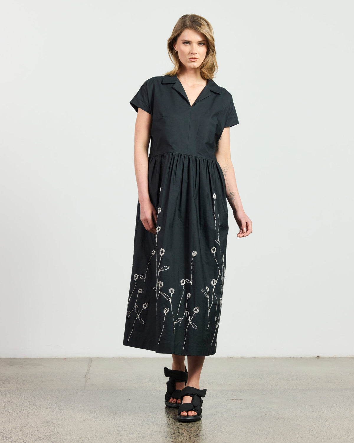 Giardini Dress - Embroidered Cotton