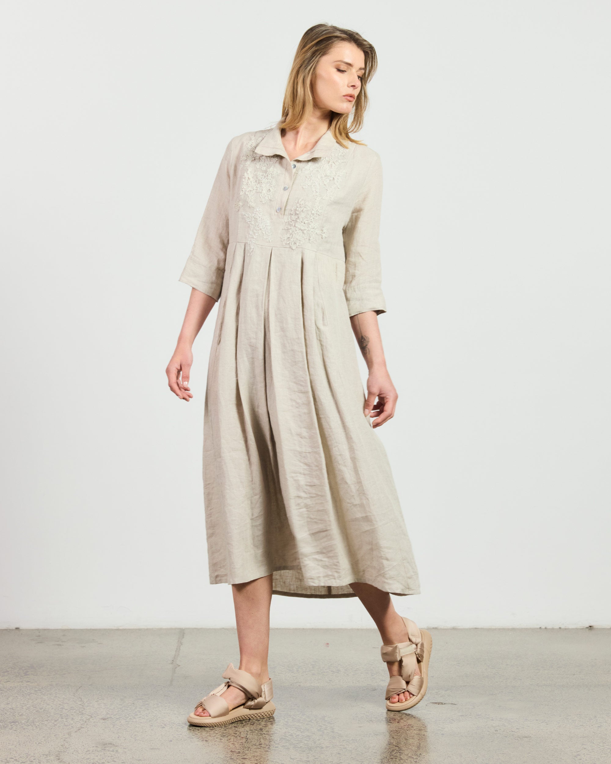 Ricamo Dress - Flax