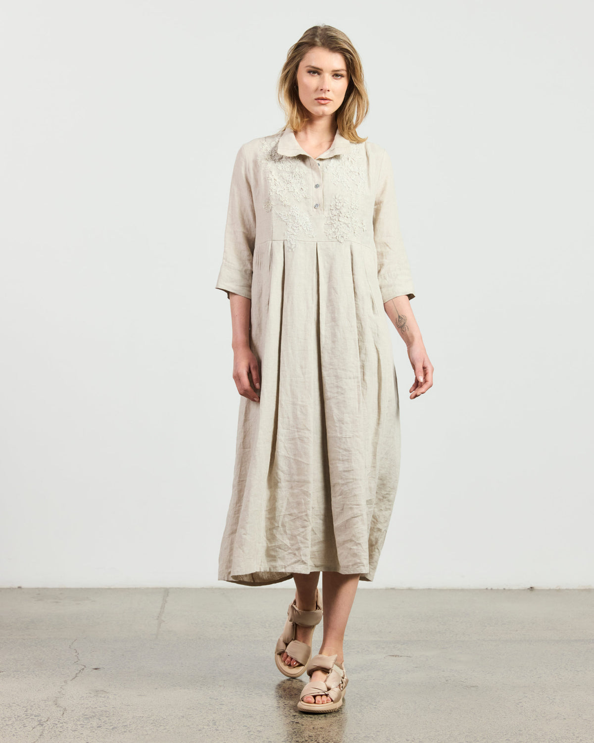 Ricamo Dress - Flax
