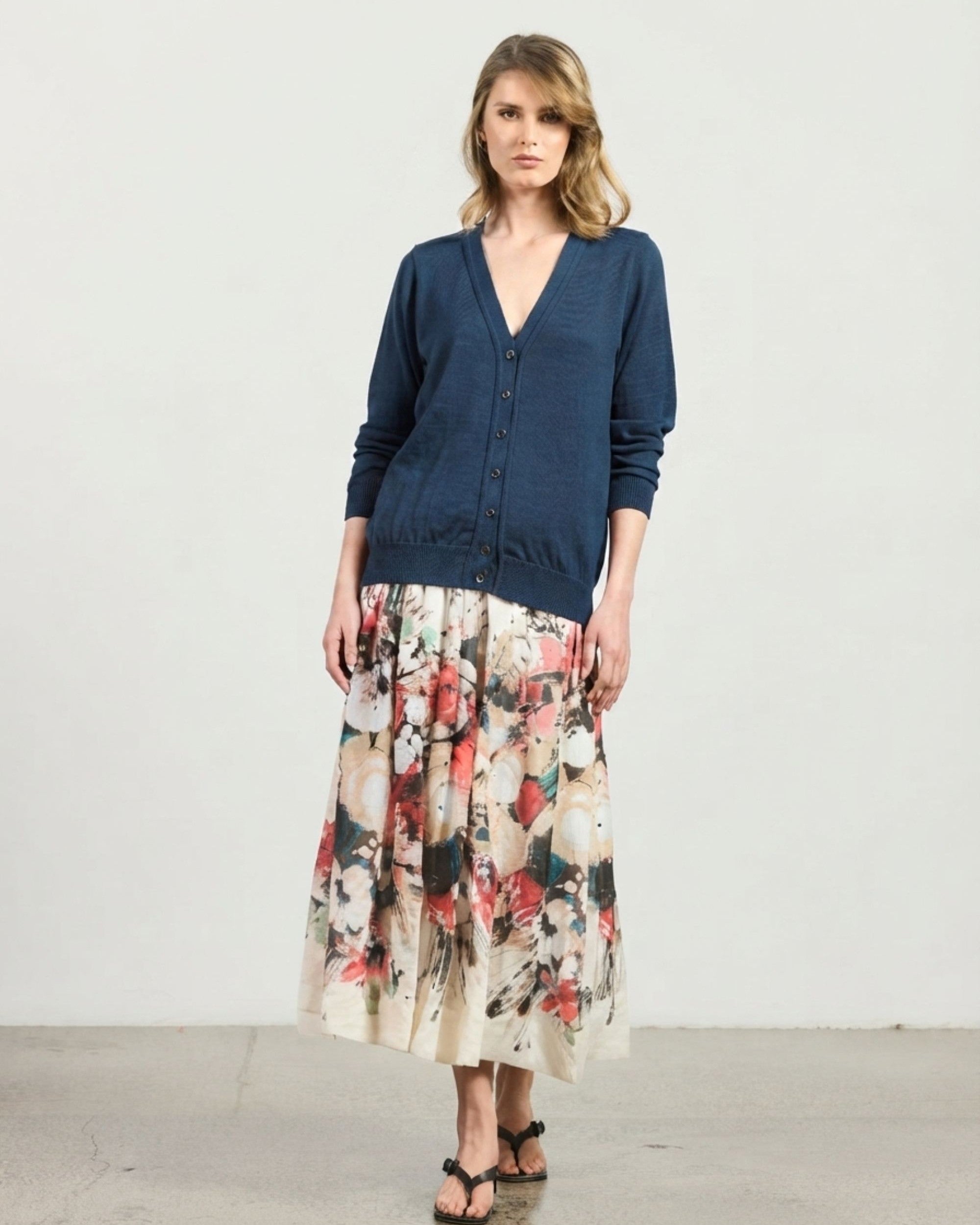 Lugana Cardigan - Prussian