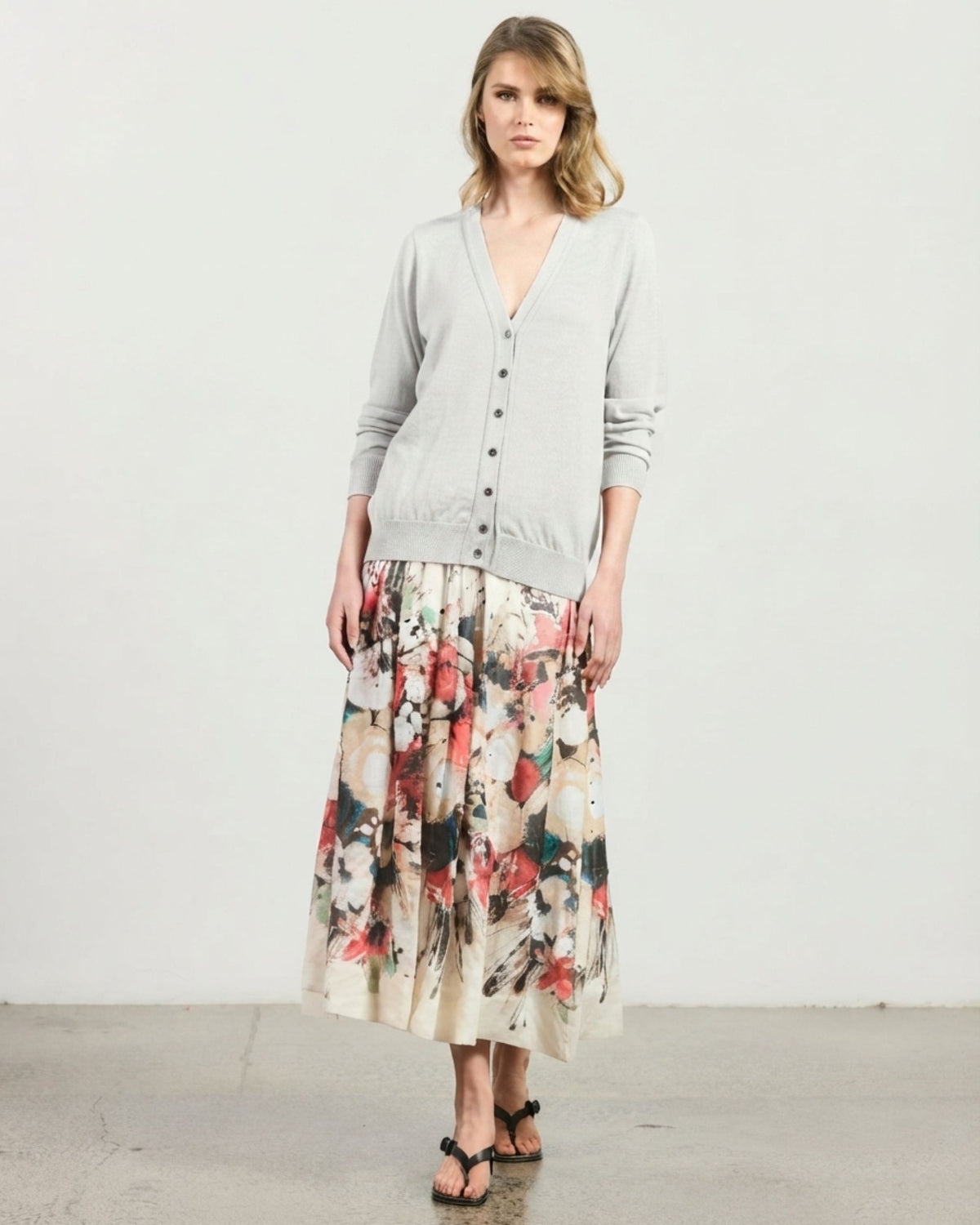 Lugana Cardigan - Stone