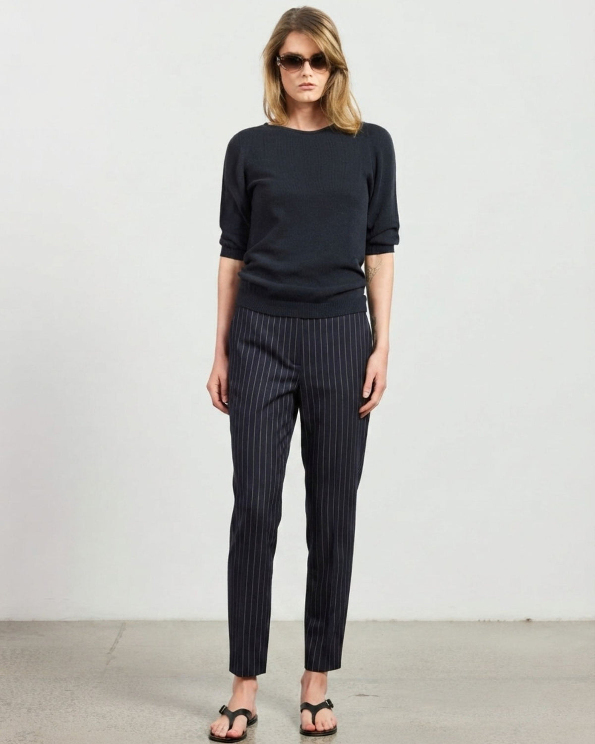 Ragusa Pant - Charcoal Pinstripe