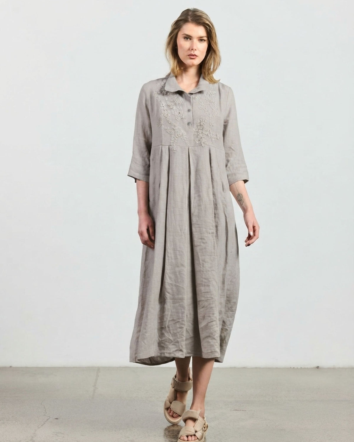 Ricamo Dress -Pewter